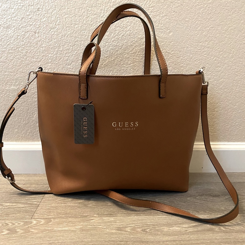 Guess Leather Purse with shoulder strap and short handles